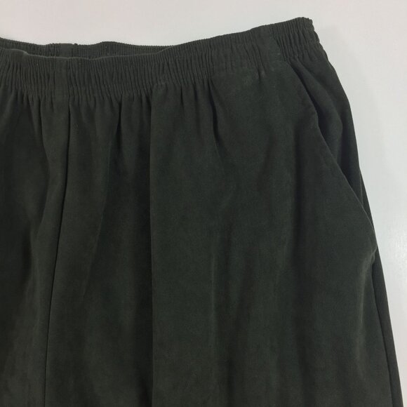 Dressbarn Women Olive Green Slack Pants Work Office Casual Elastic Waist Size 16 - Picture 3 of 10
